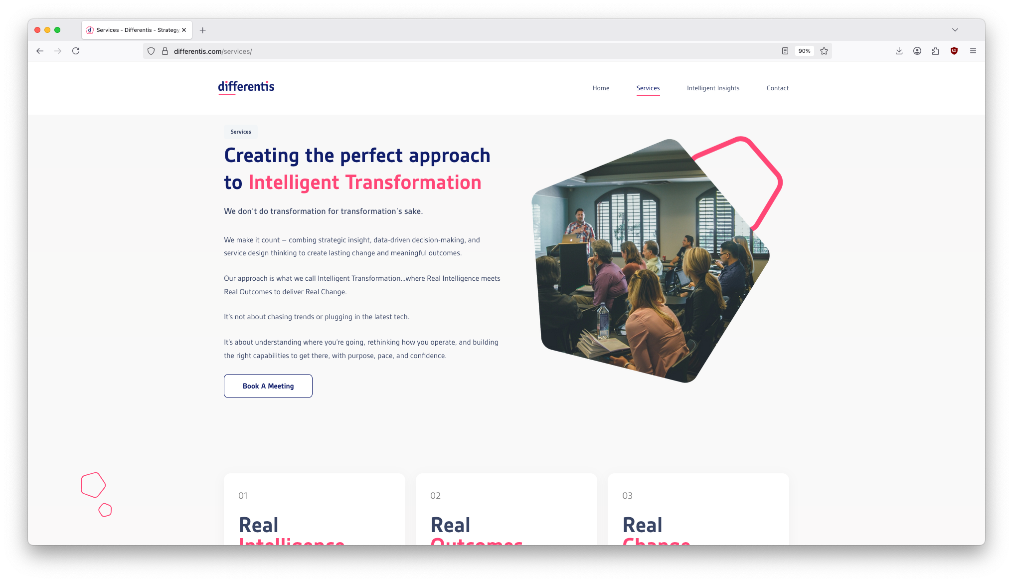 Updated website for Differentis reflecting brand, messaging and ethos